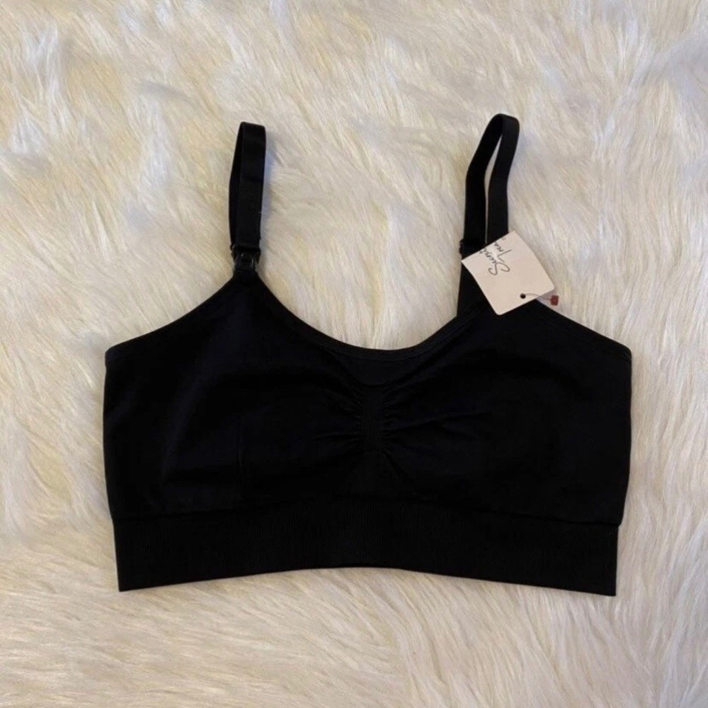 Secret Treasures Wireless Pump Bra Women's Size Medium Black Nursing Maternity